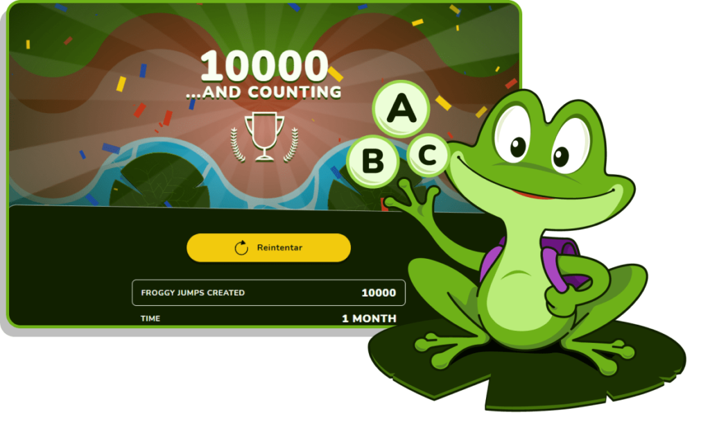 Froggy Jumps Educaplay game 10000 games created in the first month