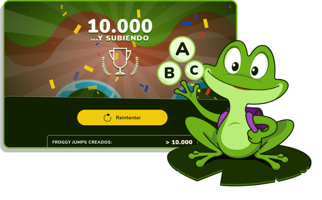 10000 juegos de Froggy Jumps de Educaplay creados en un mes
